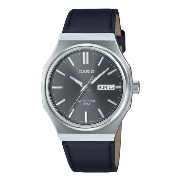 Casio Collection Ανδρικό Ρολόι 38mm Μπαταρίας με Ασημί Μεταλλικό Μπρασελέ – MTP-E735L-8AVDF