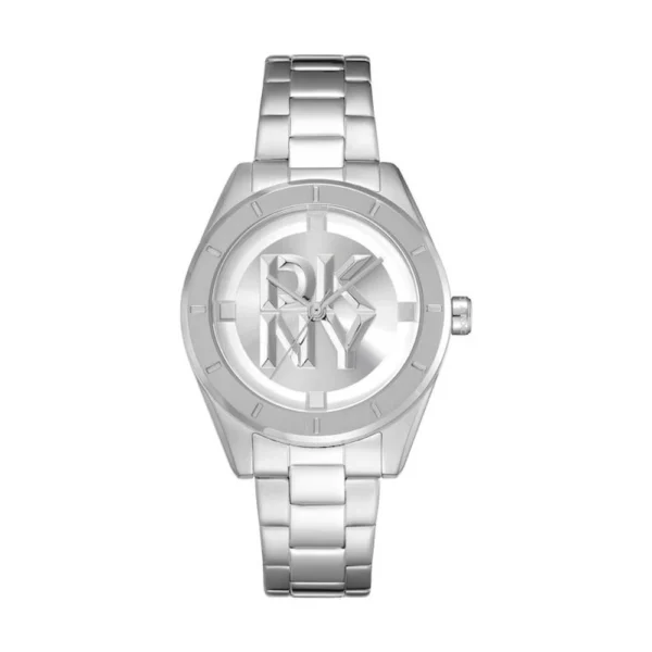 DKNY Chambers Γυναικείο Ρολόι 34mm Χρονογράφος Μπαταρίας με Ασημί Μεταλλικό Μπρασελέ – DK1L016M0045