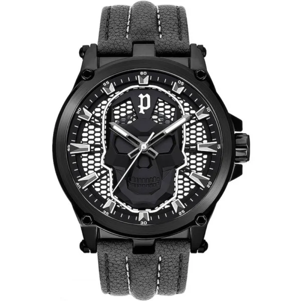 Police Vartex Ανδρικό Ρολόι 47mm Μπαταρίας με Μαύρο Δερμάτινο Λουράκι – PEWJA2108201