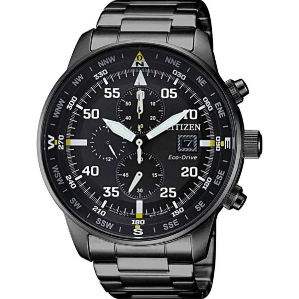 Ρολόι CITIZEN Eco-Drive Chronograph Black Stainless Steel Bracelet – CA0695-84E
