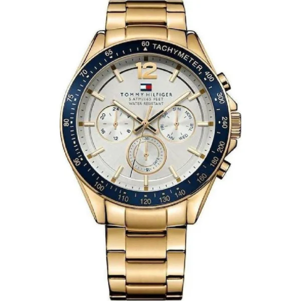 Tommy Hilfiger Luke Ανδρικό Ρολόι 47mm Χρονογράφος Μπαταρίας με Χρυσό Μεταλλικό Μπρασελέ – 1791121