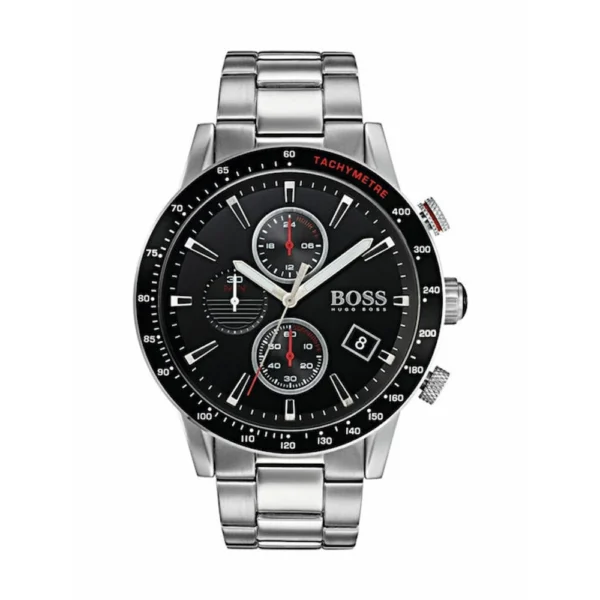 Boss Rafale Ανδρικό Ρολόι 44mm Χρονογράφος Μπαταρίας με Ασημί Μεταλλικό Μπρασελέ – 1513509