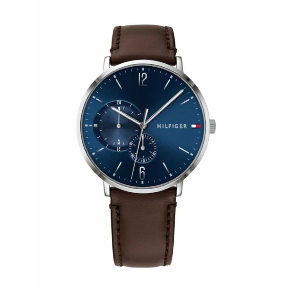 Tommy Hilfiger Brooklyn Ανδρικό Ρολόι 40mm Χρονογράφος Μπαταρίας με Καφέ Δερμάτινο Λουράκι – 1791508