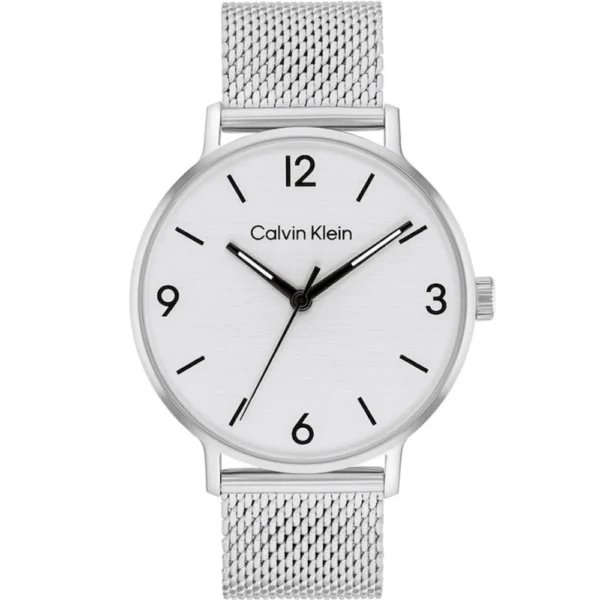 Calvin Klein Modern Ανδρικό Ρολόι 42mm Μπαταρίας με Ασημί Ατσάλινο Μπρασελέ – 25200433