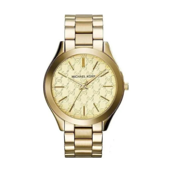 Michael Kors Slim Runway Γυναικείο Ρολόι 42mm Μπαταρίας με Χρυσό Μεταλλικό Μπρασελέ – MK3335