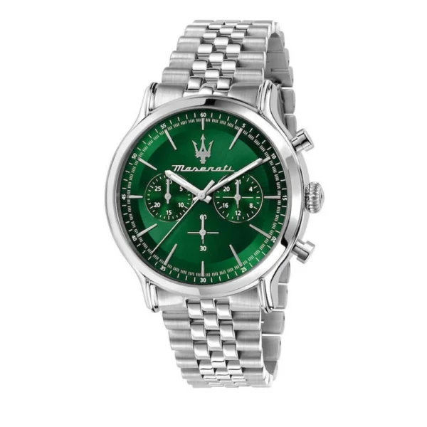 Maserati Epoca Ανδρικό Ρολόι 42mm Χρονογράφος Μπαταρίας με Ασημί Μεταλλικό Μπρασελέ – R8873618033