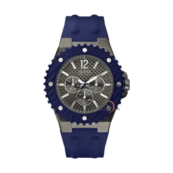 Guess Ανδρικό Ρολόι 45mm Μπαταρίας με Μπλε Καουτσούκ Λουράκι – W11619G2
