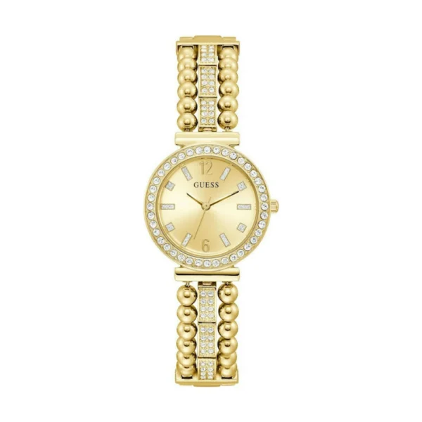 Guess Γυναικείο Ρολόι 30mm Μπαταρίας με Χρυσό Ατσάλινο Μπρασελέ – GW0401L2