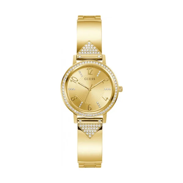 Guess Γυναικείο Ρολόι 32mm Μπαταρίας με Χρυσό Ατσάλινο Μπρασελέ – GW0474L2