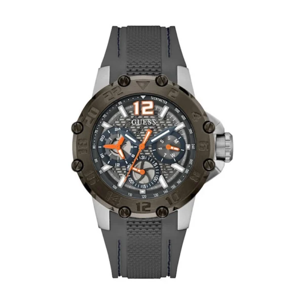 Guess Ανδρικό Ρολόι 46mm Μπαταρίας με Γκρι Καουτσούκ Λουράκι – GW0640G1