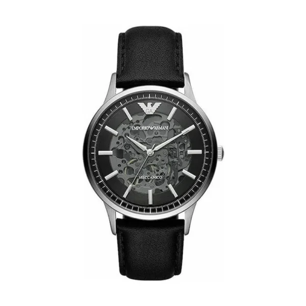 Meccanico Ανδρικό Ρολόι 43mm Αυτόματο με Ασημί Δερμάτινο Λουράκι – AR60038