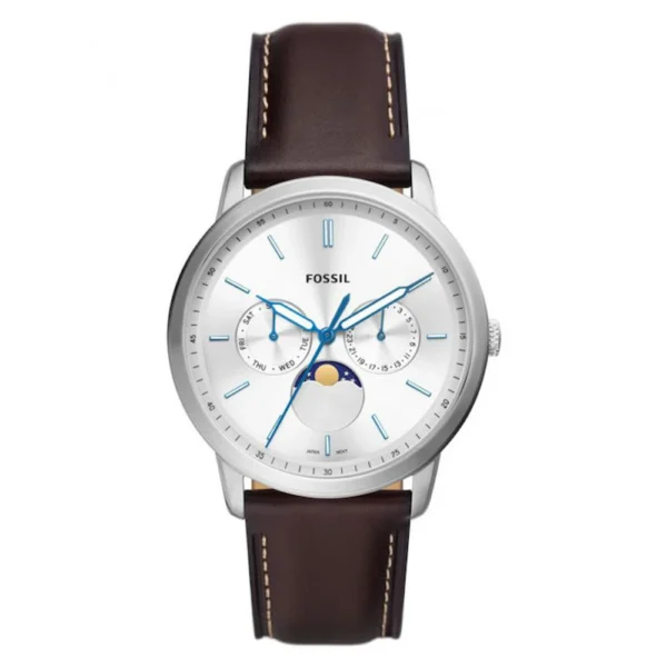 Neutra Minimalist Ανδρικό Ρολόι 44mm Χρονογράφος Μπαταρίας με Καφέ Δερμάτινο Λουράκι – FS5905