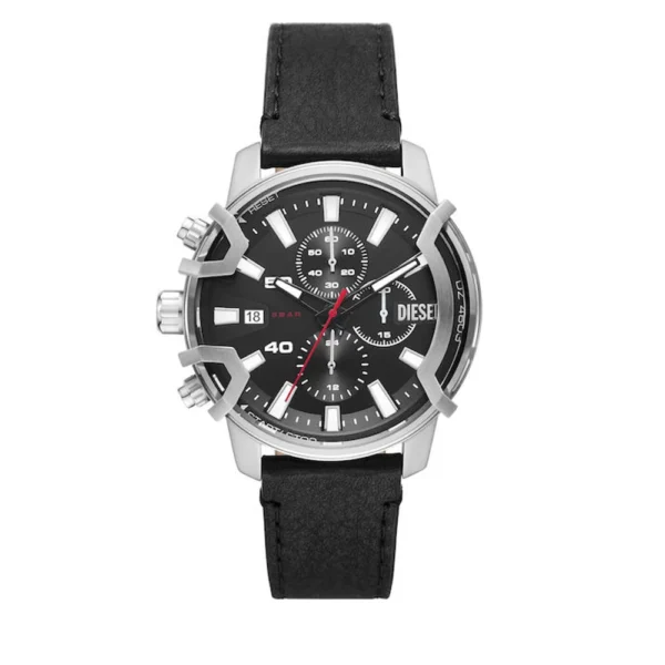 Griffed Ανδρικό Ρολόι 42mm Μπαταρίας με Μαύρο Δερμάτινο Λουράκι – DZ4603