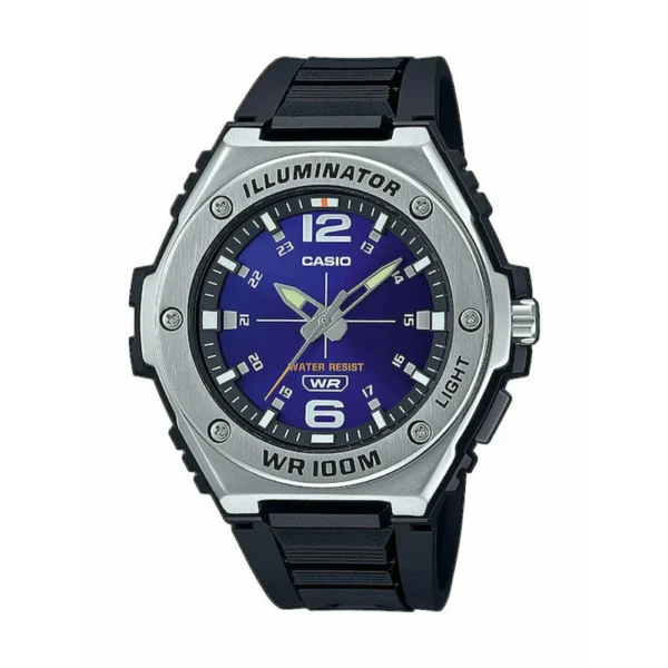 Casio Ανδρικό Ρολόι 50.6mm Μπαταρίας με Μαύρο Καουτσούκ Λουράκι – MWA-100H-2AVEF