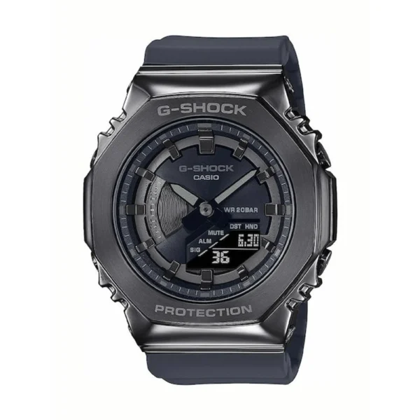 Casio G-Shock Αναλογικό/Ψηφιακό Ανδρικό Ρολόι 44.4mm Χρονογράφος Μπαταρίας με Μαύρο Καουτσούκ Λουράκι – GM-S2100B-8AER