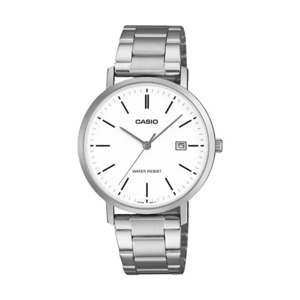 Casio Ανδρικό Ρολόι 37mm Μπαταρίας με Ασημί Μεταλλικό Μπρασελέ – MTP-VT05D-7EDF