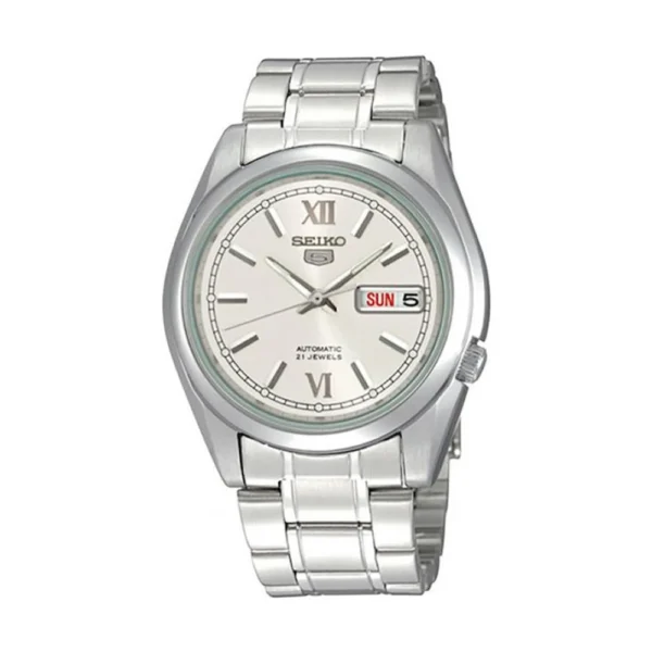 Seiko 5 Ανδρικό Ρολόι 36mm Μπαταρίας Ασημί – SNKL51K1