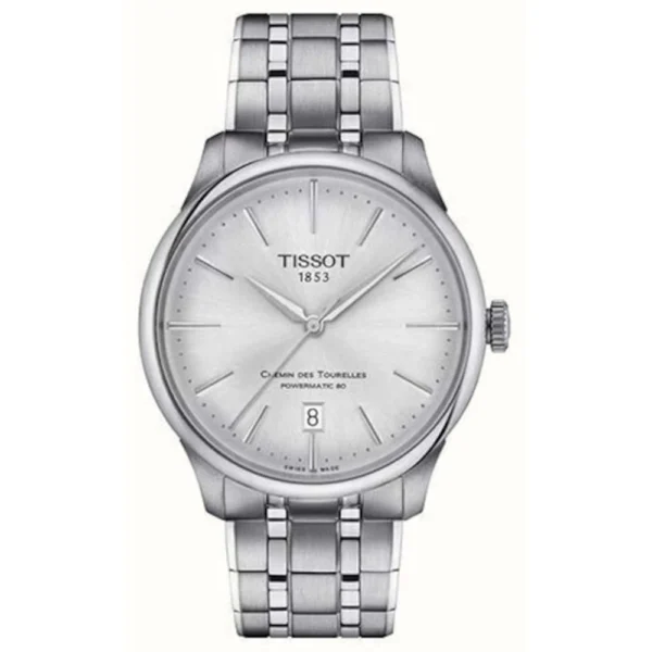 Tissot Chemin Des Tourelles Ανδρικό Ρολόι 40mm Αυτόματο με Ασημί Ατσάλινο Μπρασελέ – T139.807.11.031.00