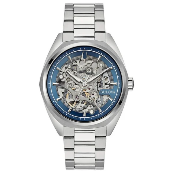 Classic Ανδρικό Ρολόι 42mm Χρονογράφος Αυτόματο με Ασημί Ατσάλινο Μπρασελέ – 96A292