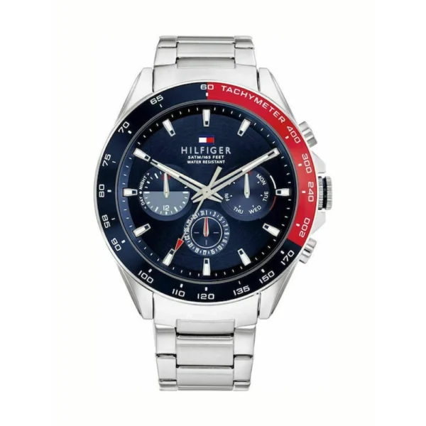Owen Ανδρικό Ρολόι 46mm Χρονογράφος Μπαταρίας με Ασημί Ατσάλινο Μπρασελέ – 1791968