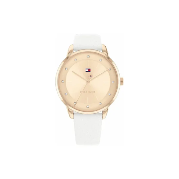 Tommy Hilfiger Γυναικείο Ρολόι 36mm Μπαταρίας με Λευκό Δερμάτινο Λουράκι – 1782543