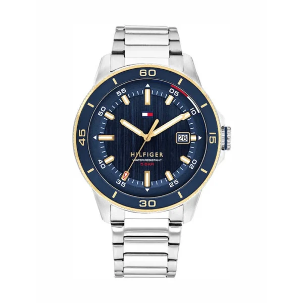 Tommy Hilfiger Ανδρικό Ρολόι Μπαταρίας με Ασημί Μεταλλικό Μπρασελέ – 1792229
