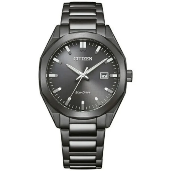 Eco-drive Ανδρικό Ρολόι 38mm Μπαταρίας με Γκρι Ατσάλινο Μπρασελέ – BM7625-80H