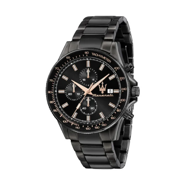 Sfida Ανδρικό Ρολόι 44mm Χρονογράφος Μπαταρίας με Μαύρο Ατσάλινο Μπρασελέ – R8873640011