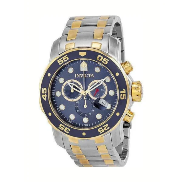 Invicta Pro Diver Ανδρικό Ρολόι 48mm Χρονογράφος Μπαταρίας με Ασημί Μεταλλικό Μπρασελέ – 0077