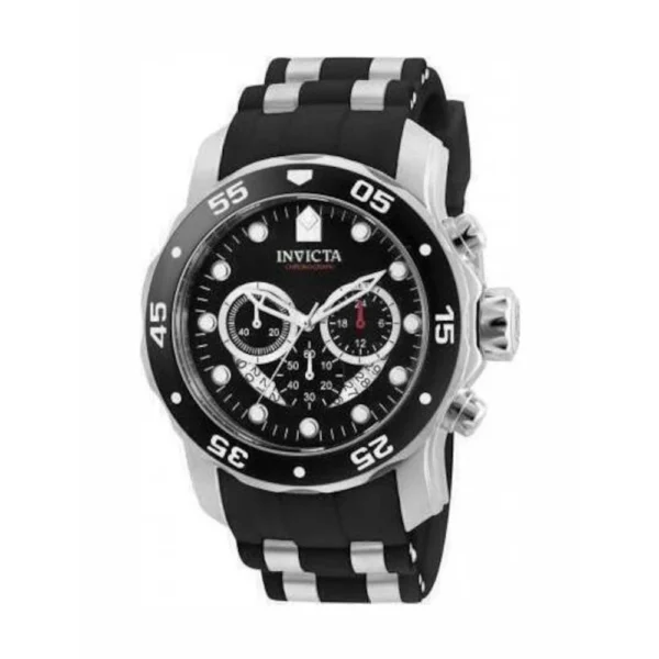 Invicta Pro Diver Ανδρικό Ρολόι 48mm Χρονογράφος Μπαταρίας με Μαύρο Καουτσούκ Λουράκι – 6977