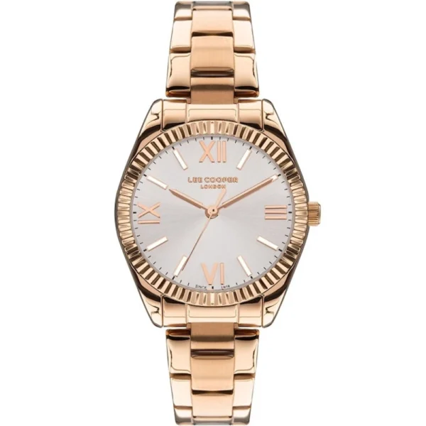 Lee Cooper Γυναικείο Ρολόι 32mm Μπαταρίας με Ροζ Χρυσό Ατσάλινο Μπρασελέ – LC07459.430